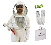 Ventilated Bee Suit Fencing Veil Beekeepers Three Layer beekeeping Suit Coverall