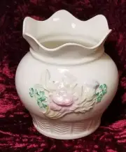 BELLEEK KILLARNEY FLOWER POT FROM BELLEEK IN RETROSPECT 2002 PAINTED FLOWERS