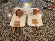 Set of 2 Copper Plated Steel & Terrazano Cheese Boards w/Measuring Cups & Spoons