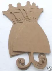 {12} DRESS FORM - Mannequin Forms Vintage Bare Chipboard Die Cuts - 2 1/2" x 5"