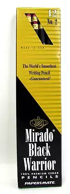 1999 Papermate Mirado Black Warrior 12 No 2 Cedar Drawing Pencils 02254 NOS NIP