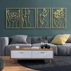Glamativity 4 Pack Gold Wall Art M Size 17 x 11.8'', Classic Style