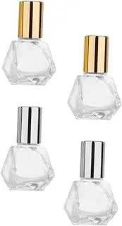 BIUDECO 4pcs Essential Oil Roller Bottles Travel Containers for Perfume Cosmetics Leak Design Compact for Skincare Essential Oils Caps