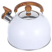 White Kettle Stovetop Tea Chirping Container Teakettle