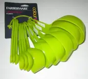 FARBERWARE COLORWORKS ~ 12 PIECE MEASURING SPOON & CUP SET ~LIME GREEN ~BPA Free