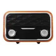 Wood Double Units Wireless Bluetooth Speaker Fm Radio Aux-In Stereo Bass Subwoofer