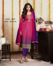Heavy Digital Embroidery Lace ,Mirror Work Kurti with Pant Dupatta set ,6xl,7xl