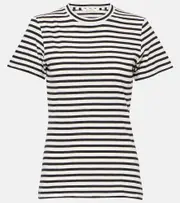 [Nili Lotan] Nili Lotan Mariela striped cotton jersey T-shirt AU 12 black