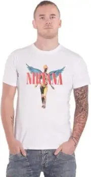 Authentic Nirvana Band Logo Angelic In Utero Men's Slim Fit T-Shirt S-2XL NEW