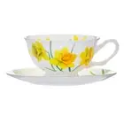 2pc Ashdene Botanical Symphony 220ml Cup & Saucer Set Fine Bone China Daffodil