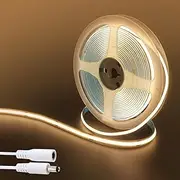 Clearhill 24V COB 320LED Strip Lights,32.8FT/10M（No Power Supply）,Warm White 3000K,320LEDs/M,with 5521DC Male and Female Connectors,8mm Width,IP20,for DIY Home Indoor Decoration