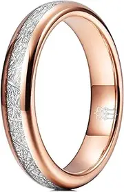 [Three Keys Jewelry] 8mm Imitated Meteorite Tungsten Wedding Ring Domed Mens Wedding Band Engagement Ring