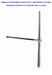 Broadband FM Transmitting Dipole type Kathrein Stainless Steel 2Kw 1,5 db