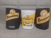 3 Bundaberg Rum Can Stubby Coolers Holders - Bundy Lazy Bear