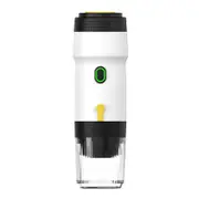 White 3-in-1 Portable Electric Espresso Maker - Rechargeable Travel Coffee Machine for Capsules & Ground Coffee