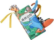 Baby Montessori Toys Soft Cloth Book for Infants 0-6 Months Touch and Feel Crinkle Animals Pattern Book