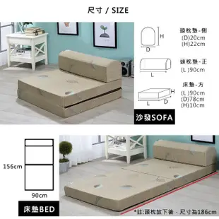 【戀香】3X6尺台灣製日式印花折疊單人沙發床(台灣製造 品質保證)