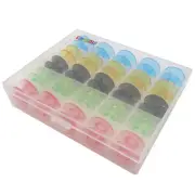 25 PCS #2518P Plastic Bobbins with Box For Brother Janome Singer Sewing Machine