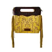Wrangler Ladies Western Tooled Fringe Mustard Yellow Crossbody Bag WG110-2022MST