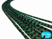 PEACOCK GREEN THIN Long Grizzly Rooster Feather & Silicon Bead
