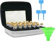Qikam Seedling Organizer,40-Slot Seedling Packet Storage Box Organizer - Seedling Packet Storage Box with 40 Glass Bottles, Funnel for Flower Plants Garden