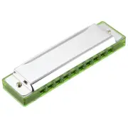 Harmonica 10 Holes 20 Tones C Key Harmonica Musical Instruments Green Silver