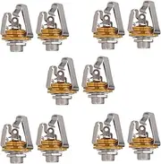 Mellisso 10Pcs 1/4 Inch 6.35mm Stereo Input Jack Plug Socket for Electric Guitar Bass, Guitar Pickup Output Jack, Guitar Parts