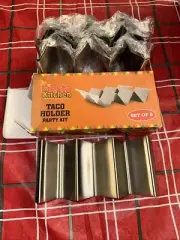 NIP Stainless Steel Taco Holders set of 6 Oven & Dishwasher & Grill Safe