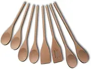 Wooden Spoon Utensil Set Cooking Spoons and Spatulas, Durable Eco-Friendly 8pcs Kitchen Tools Perfect for Nonstick Pan and Cookware