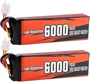 3S 6000mAh 11.1V 130C FPV Lipo Battery Compatible with Soft Pack Deans T with RC FPV Quadcopter Airplane Helopter Racing