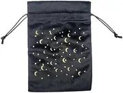 Nvzi 2pcs Tarot Cards Fabric Bag Jewelry Pouch Tarot Card Bag Dice Bag Tarot Card Holder Jewelry Bags Drawstring Hand Gift Bags for Tarot Cards （Black） O