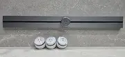 Modern 800mm Power Strip/Track with 3 Sockets & 1 USB, Wall-Mounted Design, Brushed Grey, Australian Standard