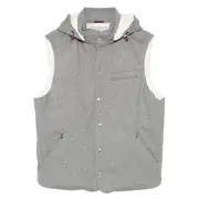 [Brunello Cucinelli] Brunello Cucinelli Hooded Buttoned Gilet L GREY