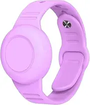 Aircawin Waterproof Airtag Bracelet for Kids,Hidden Airtag Wristband Kids,Anti-Lost Silicone Apple Airtag Holder Case for Toddler,Airtag Case Cover Accessories Watch Band GPS Tracker for Child-Voliet