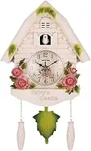 Cuckoo Clocks for Wall, Charming Cuckoo Quartz Clocks for Wall with Leaf Pendulum 16.5x10.2'' Adjustable Volume Control Cuckoo Silent Clock for Living Room, Study Room Decor