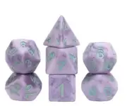 Galactic Dice HD Dice Sets - Ancient Ballad (Purple & Green) Set of 7 Dice