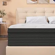 [AICEHOME] King Mattress, 14 Inch Individual Pocket Springs with Gel Memory Foam, Medium Firm Mattresses in a Box, Hybrid King Size Mattress with Pressure Relief