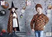 King Cole Halloween Kids DK Knitting Pattern Easy Knit Cape Sweater Hat Pumpkin & More (5399)
