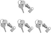 HOLIDYOYO 4 Sets Cam Lock Small Cam Lock Rv Replacement Keys Silver Zinc Alloy