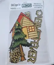 Quick Cropper Die Cuts - Cabin, pine tree pinecone oars Cabin Fever heading