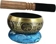 Totority Unique Meditation Music Bowl Wooden Mallet Singing Bowl Set for Yoga Buddhism and Mindfulness Random Color