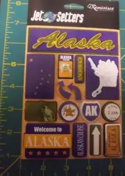 Acid Free 3D Alaska scrapbook Stickers 15 total on one card great assortment
