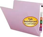 Smead 25410 Colored File Folders, Filing Paper Folders Straight Cut Reinforced End Tab Letter Lavender 100Box
