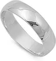 [Sac Silver] CHOOSE YOUR WIDTH Sterling Silver Wedding Band Comfort Fit Ring 2mm-10mm Sizes 2-15