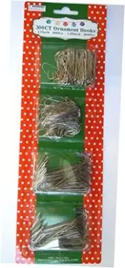 Silver Metal Ornament Hooks Pack Of 300