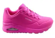 Skechers Womens Uno Neon Nights Memory Foam Shoes - Leather