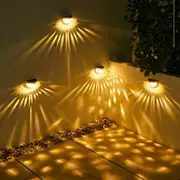 Black Shell Solar Powered LED Wall Door Lights Outdoor Garden Lamp Light