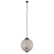 Marseilles Large 45cm 3 Light Ball Crystal Glass Chandelier, Bronze