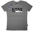 BNWT HUGO BOSS MEN GREEN KHAKI T SHIRT SHORT SLEEVE RELIEF GLANZ LOGO PRINT