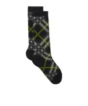 Check socks S Indigo